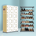 Mahadev Kart 6 Tier Foldable Shoe Rack – Space Saver, Universal for Entry, Bedroom & Balcony Metal Shoe Rack (Dogi Modern Print(A6), 6 Shelves, DIY(Do-It-Yourself))