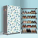 Mahadev Kart Metal Shoe Rack (Peacock Feather Modern Printed(A5), 5 Shelves, DIY(Do-It-Yourself))