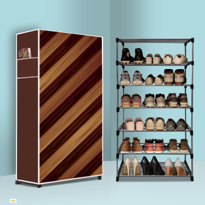mahadev kart metal shoe rack wall panel modern printa6 6 shelves diydo-it-yourself