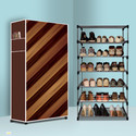 Mahadev Kart Metal Shoe Rack (Wall Panel Modern Print(A6), 6 Shelves, DIY(Do-It-Yourself))