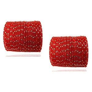 mahakal glass velvet bangle set for women and girls pack of 48