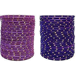mahakal glass velvet bangle set for women and girls pack of 48