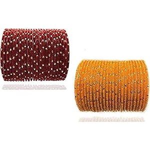 mahakal glass velvet bangle set for women and girls pack of 48