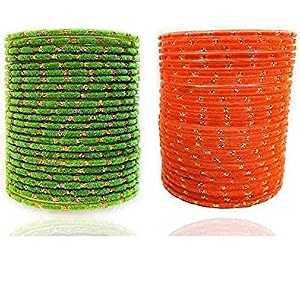 mahakal glass velvet bangle set for women and girls pack of 48