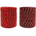 Mahakal glass velvet bangle set for women and girls (pack of 48)