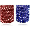 Mahakal glass velvet bangle set for women and girls (pack of 48)