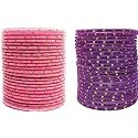 Mahakal glass velvet bangle set for women and girls (pack of 48)
