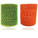 Mahakal glass velvet bangle set for women and girls (pack of 48)