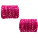 Mahakal glass velvet bangle set for women and girls (pack of 48) (2.8, Magenta)