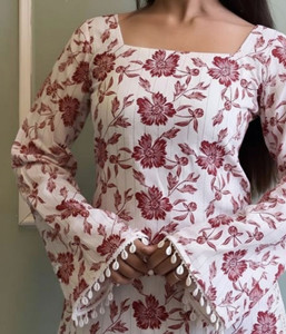 MAHALKAZ Women Floral Print Printed Straight Kurta