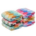 100% Cotton Hand Towels Set - Ultrasoft &amp; Absorbent Wash Basin Wipe Napkins for Bathroom Kitchen Hotel - Stripes Small Towel for Face Hair Gym Spa, 13 x 20 Inches, Pack of 6