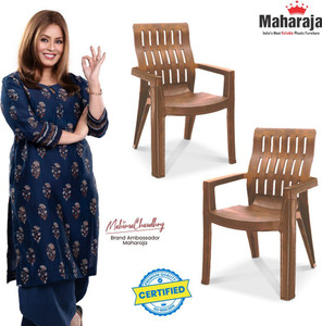 maharaja fortuner orthopaedic chair with fully comfort for home  restaurant plastic outdoor chair teak wood set of 2 pre-assembled