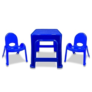 maharaja junior jamboree kids39 plastic chair and table  virgin material  durable amp safe  lightweight amp portable  multi-functional  for 2 to 9 years age 1 table- blue amp 2 chair- blue