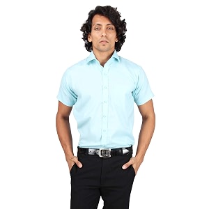 maharaja men39s wear half sleeve cotton blend oxford quality green shirt msh036-42