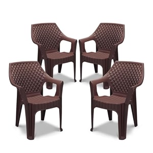 maharaja plastic chair set of 4 chair for living room home plastic chair for home with arm restmodern stylish design with glossy amp matte finish bearing capacity 200kg