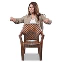 MAHARAJA Plastic Chair Set, Chair for Living Room, Home, Plastic Chair for Home with Arm Rest/Modern Stylish Design with Glossy &amp; Matte Finish Bearing Capacity 200Kg. (Teakwood, Pack of 1)