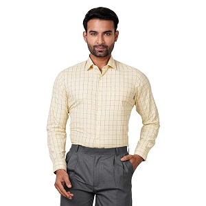 Maharaja Polyester Checkered Office Wear Shirts for