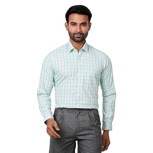 Maharaja Polyester Checkered Office Wear Shirts for