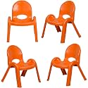 MAHARAJA Plastic Chair for Kids,Stackable School Chair, Study Chair for Kids - Orange(Age 2-8 Years)