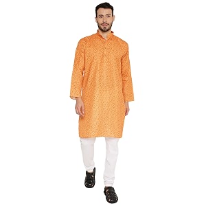 Maharaja Traditional Printed Linen Kurta Pyjama Set