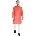 Maharaja Traditional Printed Linen Kurta Pyjama Set
