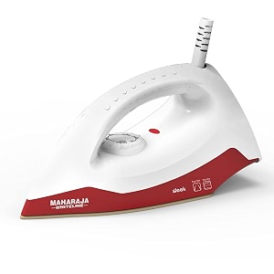 maharaja whiteline sleek plus dry iron 1000 watt white and red di-128