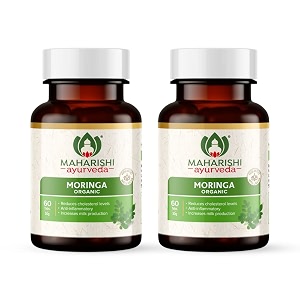 maharishi ayurveda organic moringa churna - organic amp vegan moringa powder  boosts immunity amp energy levels  detoxifies the body naturally  rich source of protein 100 gm pack of 2