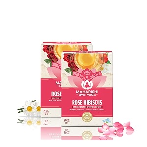 maharishi ayurveda organic certified rose hibiscus 20 tb - 30g pack of 2
