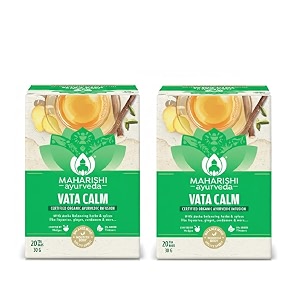 maharishi ayurveda organic certified vata calm herbal tea  with liquorice ginger cardamom amp cinnamon  supports nervous system balance amp calm energy  20 tea bags 30g  pack of 2