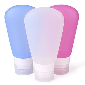 maharsh 4pcs travel silicone bottles set - 90ml portable silicone travel bottle lotion shampoo cosmetic empty mini tub containers squeezable bottle for shower gel liquide soaptoiletries