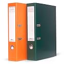 Mahavir Premium – 2D Lever Arch File – Foolscap Size (216mm x 343mm) (8.5inch x 13.5inch) – 70mm(2.75 inch) Nickel Plated Clip – Vinyl Coated Cover Material &amp; Rado Lock – Pack of 2 – (Orange + Green)