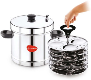 mahavir stainless steel idli cooker with 6 idli plates induction  standard idli maker 6 plates 24 idlis 