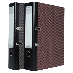 mahavir superial  2d lever arch file  foolscap size 216mm x 343mm 85inch x 135inch  70mm 275 inch clip  thermosensitive paper cover and rado lock pack of 2  grey  maroon