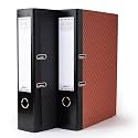 Mahavir Superial – 2D Lever Arch File – Foolscap Size (216mm x 343mm) (8.5inch x 13.5inch) – 70mm (2.75 inch) Clip – Thermosensitive Paper Cover and Rado Lock – Pack of 2 – (Black + Orange)