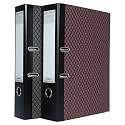 Mahavir Superial – 2D Lever Arch File – Foolscap Size (216mm x 343mm) (8.5inch x 13.5inch) – 70mm (2.75 inch) Clip – Thermosensitive Paper Cover and Rado Lock– Pack of 2 – (Grey + Maroon)