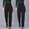 Maheshvi Regular Fit Women Dark Blue Trousers