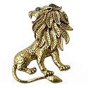 Mahi Antique Gold Plated Vintage Lion Shaped Brooch/Lapel Pin for Mens BP1101026G