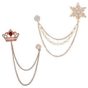 mahi combo of double layer chain wedding occasion brooch for men paco1105174pr