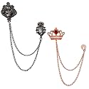 Mahi Combo of Double Layer Chain Wedding Occasion Brooch for Men (PACO1105174PR)