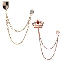 Mahi Combo of Double Layer Chain Wedding Occasion Brooch for Men (PACO1105174PR)