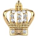 Mahi Elegant Crystal Crown Brooch Suit Collar Accessories Brooch for Men (PABP1101044GPR)