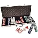 Mahi Enterprise� Professional 500 Piece Poker Set with Cushioned Aluminium Carry Case Holder - Complete with 2 Card Decks, 5 Red Dice and 11.5g Official Casino Grade Chips