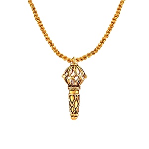 mahi lord hanuman gada religious pendant with 24 inch rudraksh mala for men paps1101714pr
