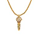 Mahi Lord Hanuman Gada Religious Pendant with 24 Inch Rudraksh Mala for Men (PAPS1101714PR)