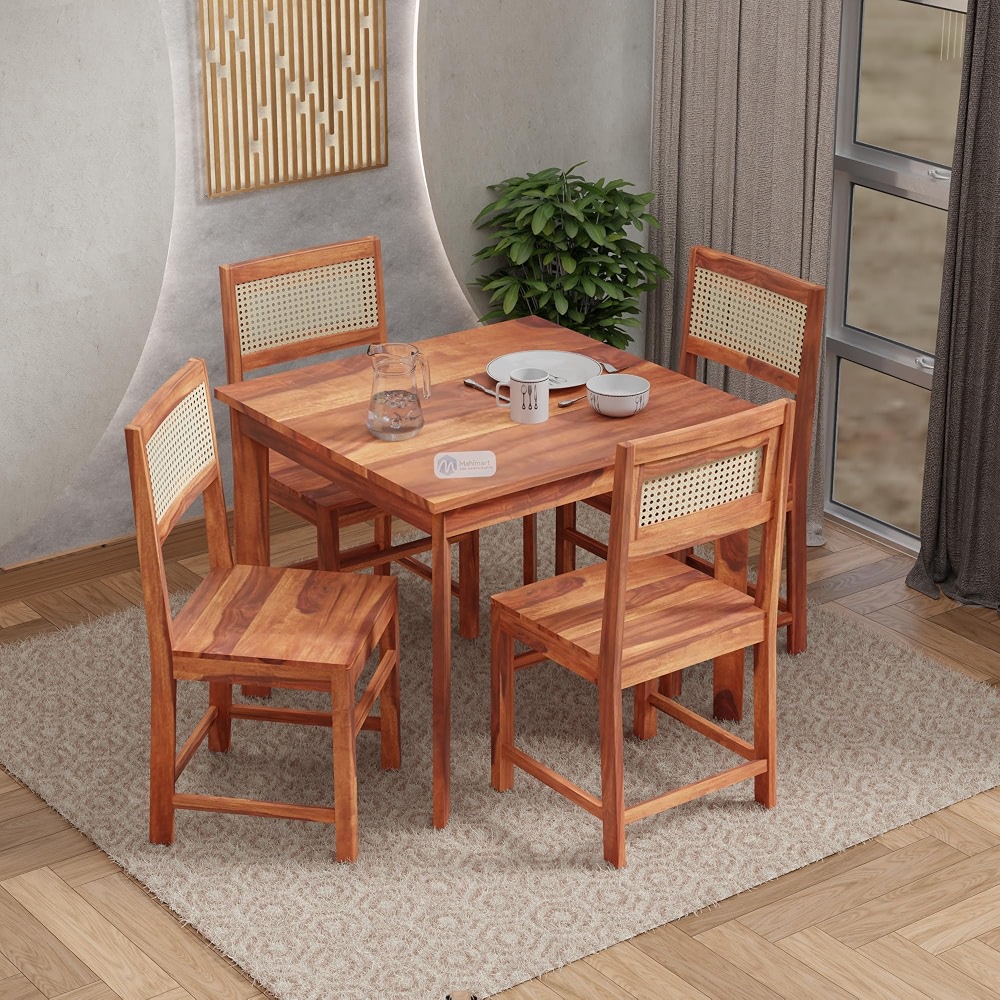 Sheesham Wood 4 Seater Dining Table Set with Chairs | Stylish ...