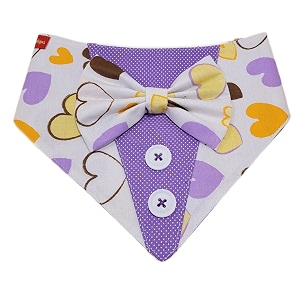 Valentines Day Purple and White Printed Hearts