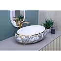 Ceramic Tabletop Wash basin, Designer Ceramic Counter Top, Wash Basin/Sink For Bathroom And Livingroom. 24 x 17 x 5.5 Inch (G3901)