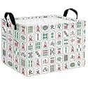 Mahjong Gifts Baskets for Women Unique Collapsible Storage Bins with Handles Party Supplies Room Decor (Mah Jongg)