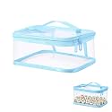 Mahjong Tile Bag, Waterproof Clear Mahjong Storage with Carry Handle (Blue)
