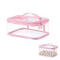 Mahjong Tile Bag, Waterproof Clear Mahjong Storage with Carry Handle (Pink)